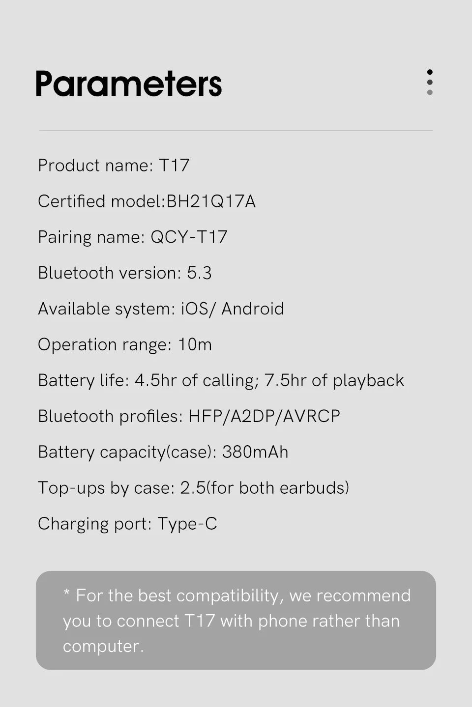QCY T17 Bluetooth 5.3